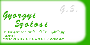 gyorgyi szolosi business card